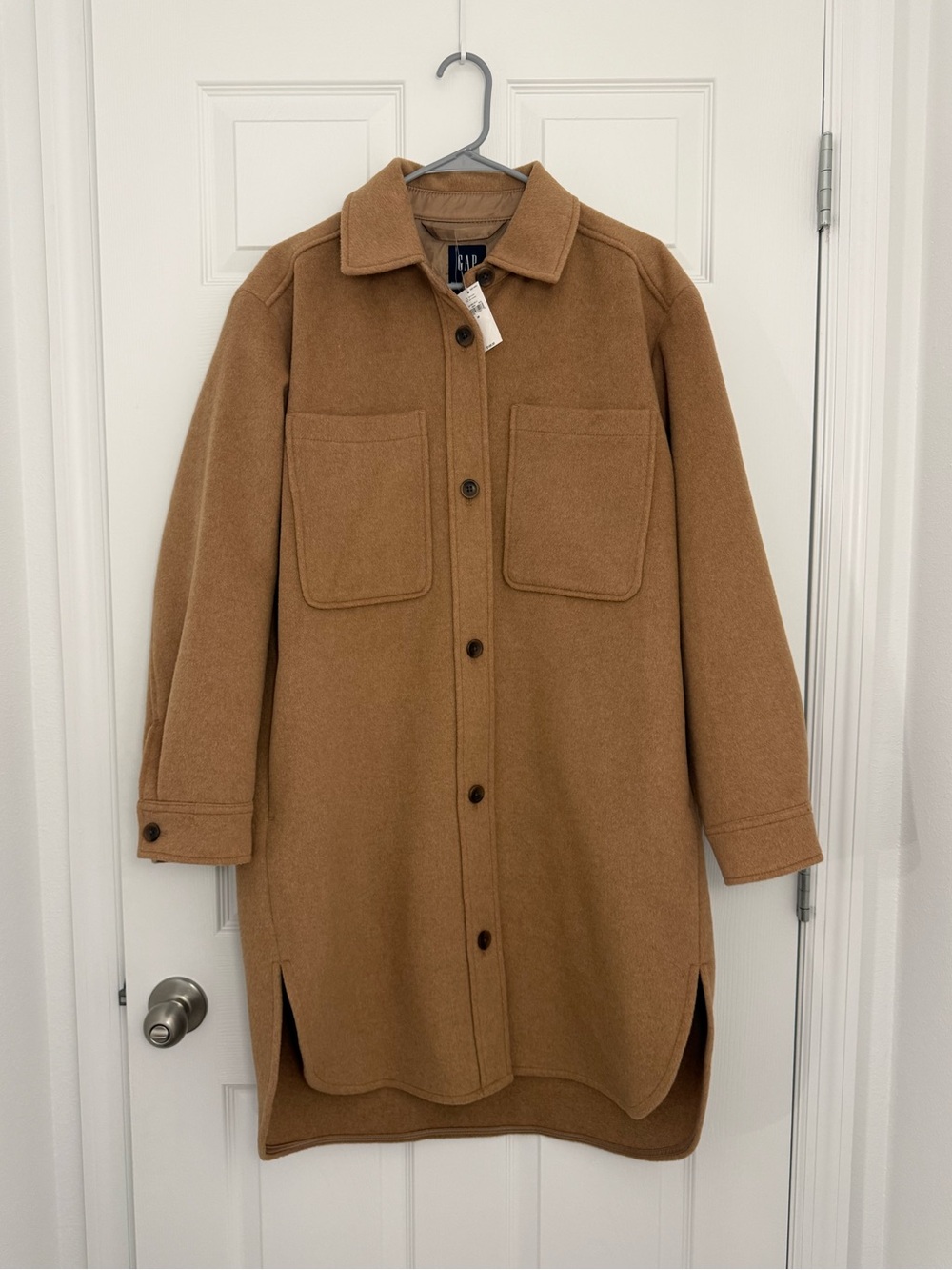 GAP Long Wool Blend Shacket Tan Brown Women’s Medium